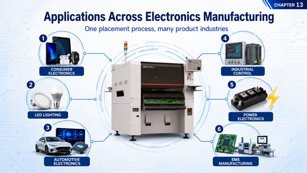 Application across electronics manufactturing Anwendung in der gesamten Elektronikfertigung