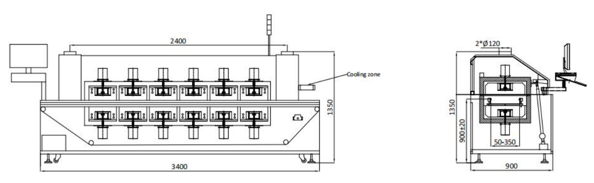 6 Zonen SMT Bleifreie Reflow-Ofenmaschine