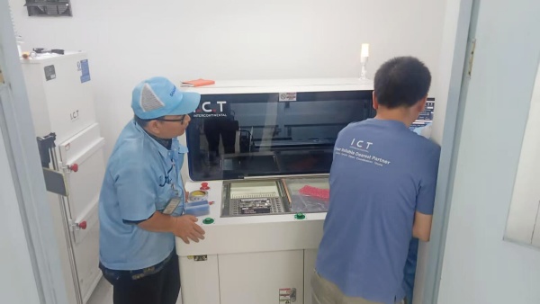 I.C.T Technische Unterstützung für PCBA Router -Maschine zu EMS in Indonesien.