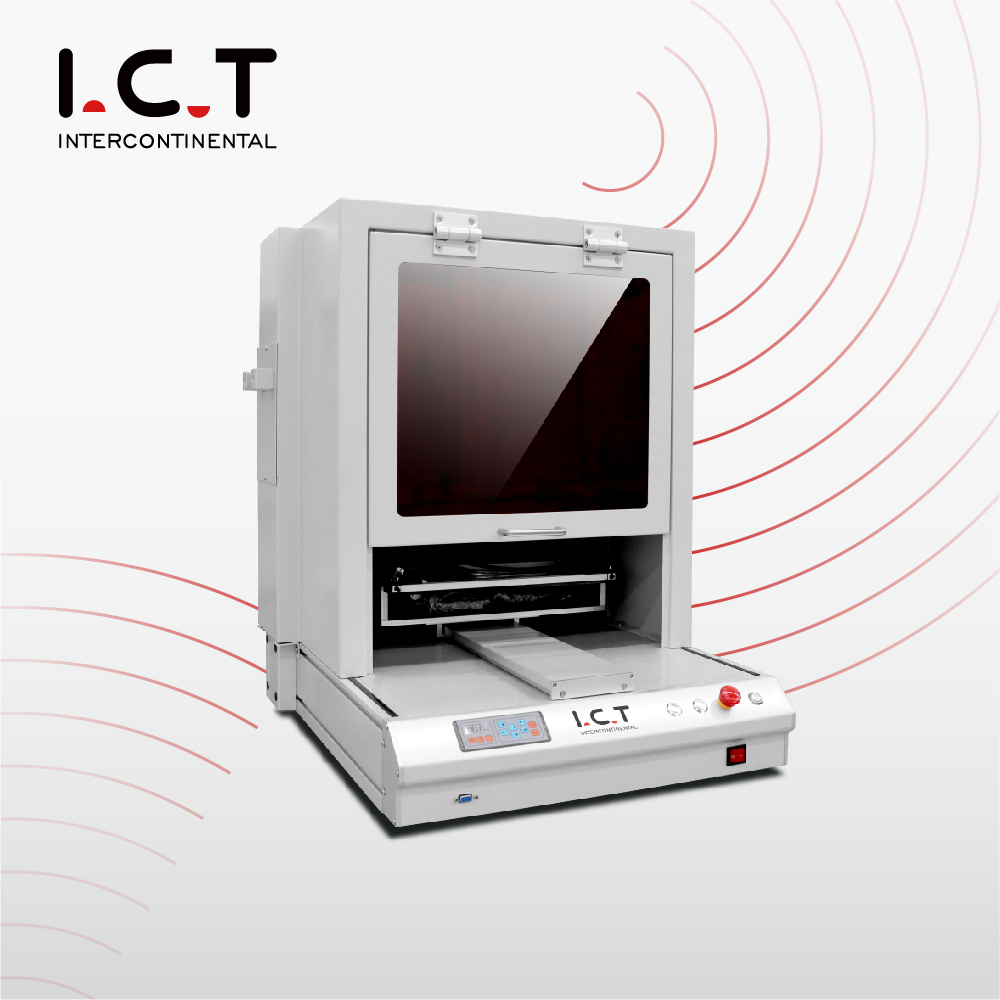 I.C.T丨PCB automatische Beschichtungssprüh- und Klebemaschine, die für SMT LED-Anzeige ausgibt