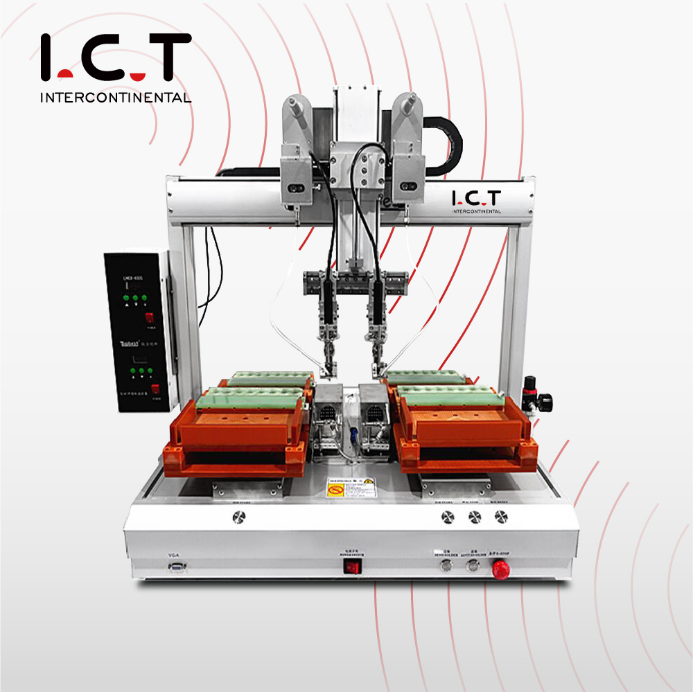 I.C.T |Automatischer Doppellötroboter mit zwei Köpfen. Elektronische Bausätze