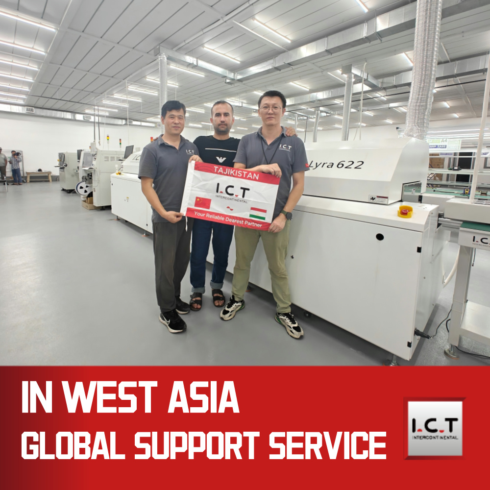 I.C.T | SMT Maschinen-Reflow-Ofen und Maschine zum Eintauchen von Wellenlötkomponenten 