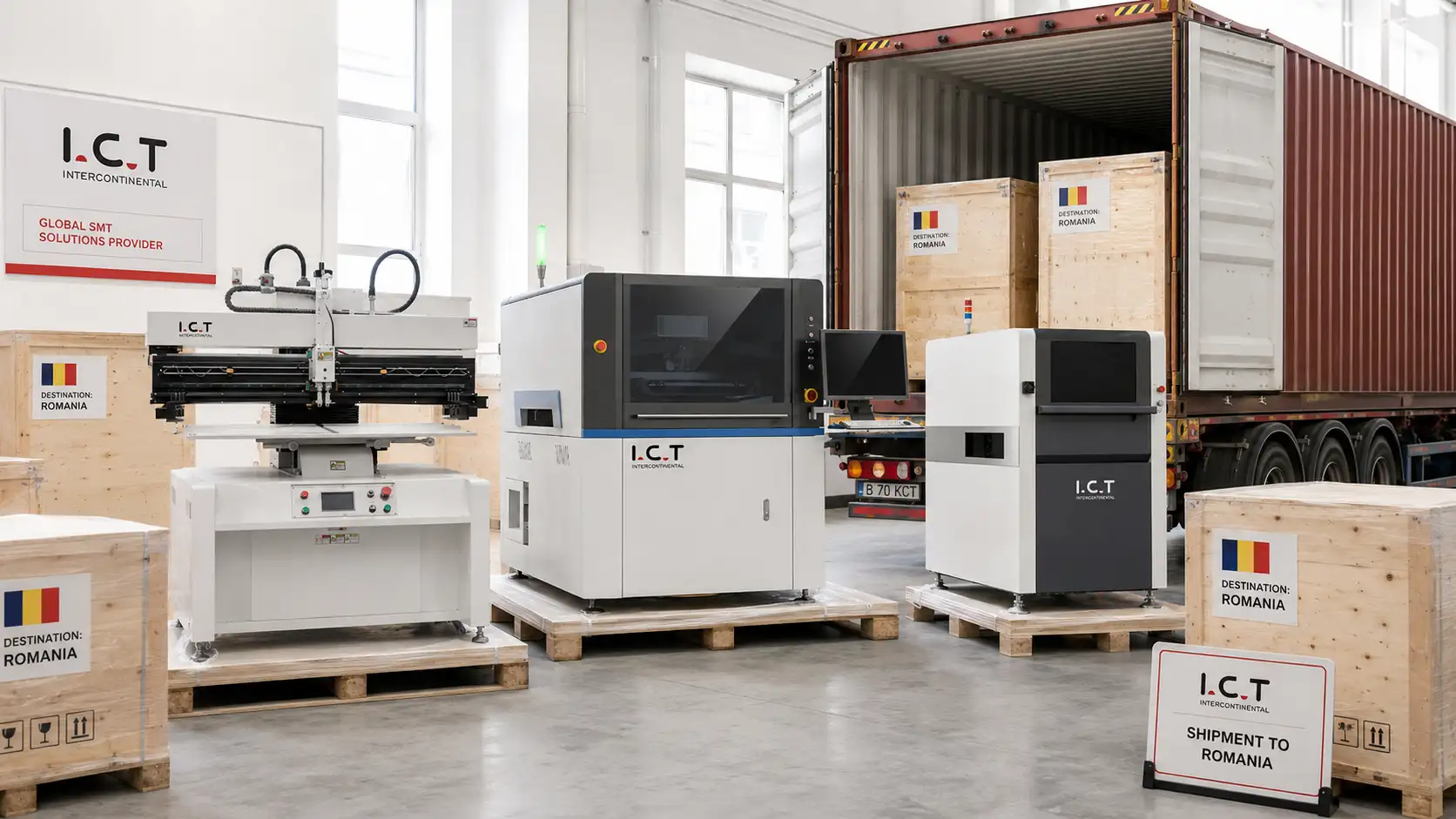 I.C.T liefert fortschrittliche SMT-Ausr&uuml;stung nach Rum&auml;nien, um die Expansion der Elektronikfertigung zu unterst&uuml;tzen.webp