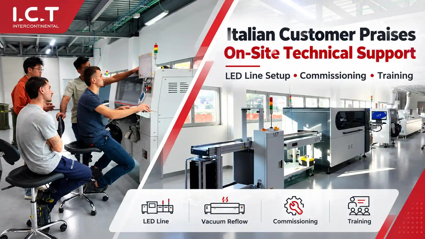 Italienischer LED-Hersteller lobt I.C.T technischen Support vor Ort f&uuml;r neue LED-Produktionslinie.webp
